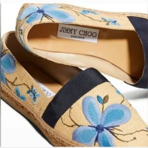 Jimmy Choo Blue Floral Espadrilles